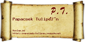 Papacsek Tulipán névjegykártya